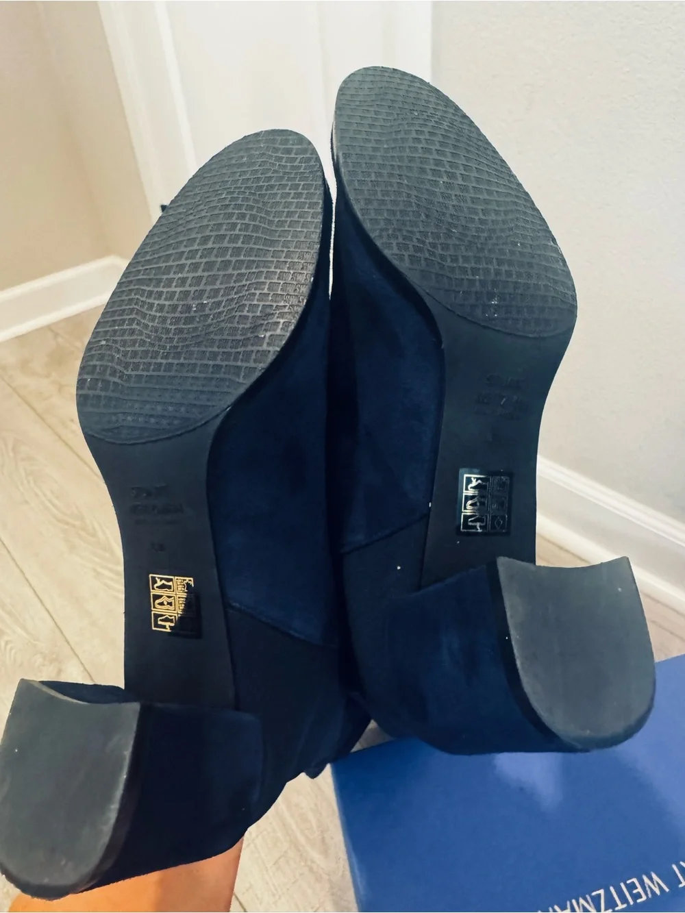 Stuart Weitzman navy blue Over-the-Knee Suede Boots